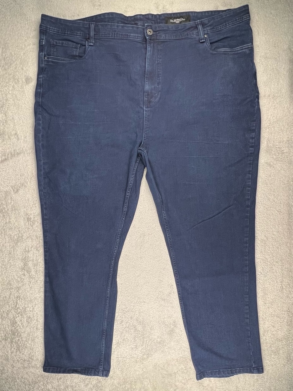 The Perfect Jean TPJ NYC Mens Size 50x30 Slim Thick Jeans Dark Blue Denim Pants